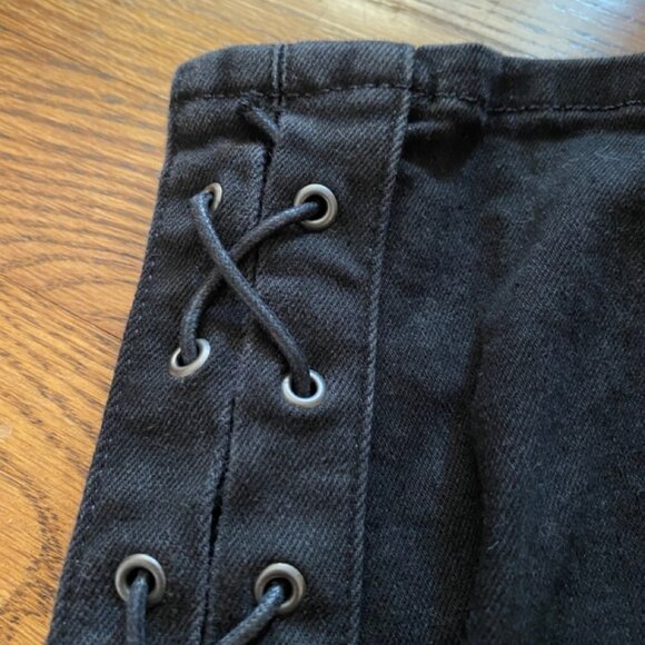 Zara medium rise black skinny jeans with side laces US8 EU40 - Picture 3 of 5